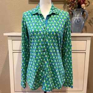 Boden heart pattern crinkle jersey shirt